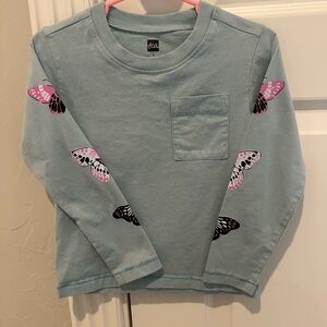 Tea Kids Blue Butterfly Long Sleeve Shirt